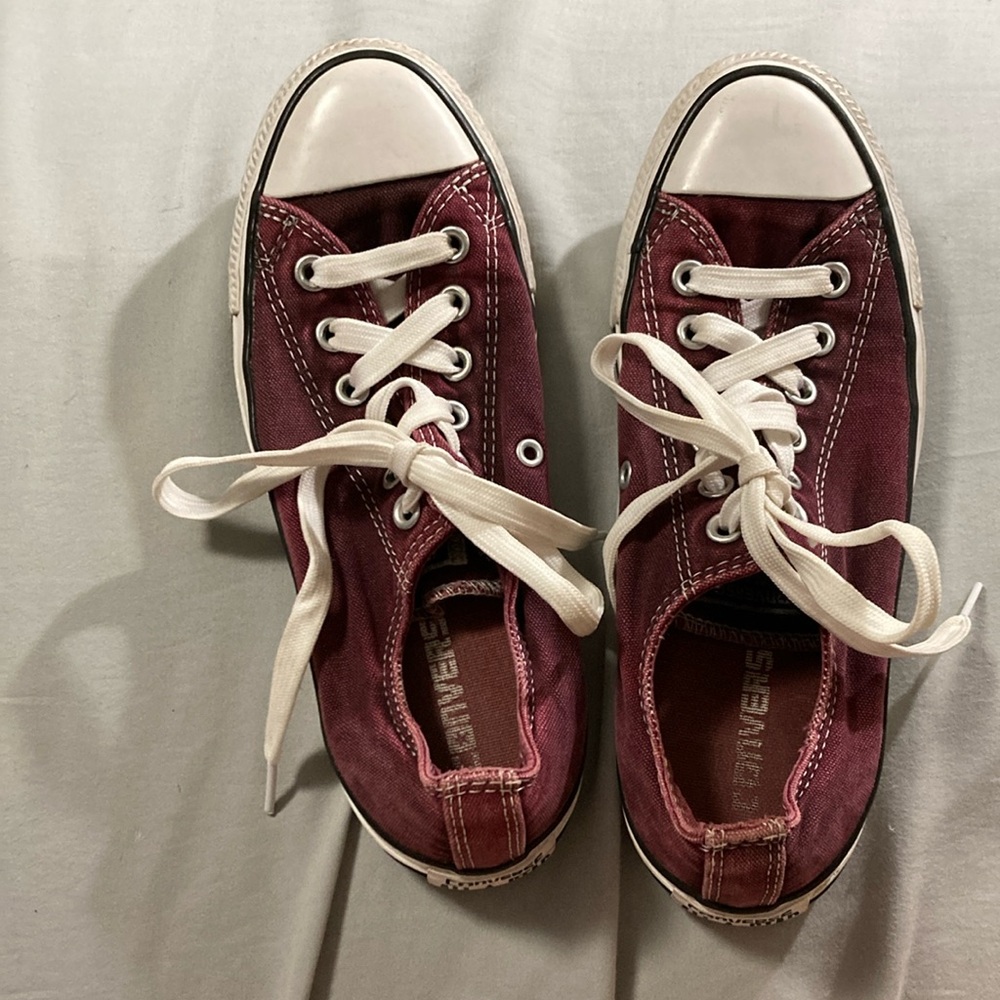 Converse Maroon Canvas Sneakers with White Accents